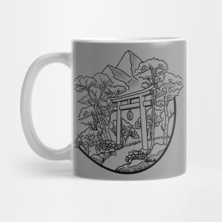 Torii Gate Linework Landscape Mug